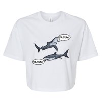 Funny Shark Da Dum Da Dum Bella+Canvas Jersey Crop Tee