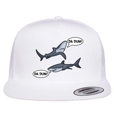 Funny Shark Da Dum Da Dum Flat Bill Trucker Hat