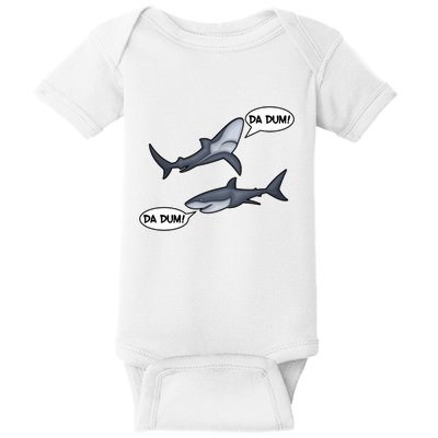 Funny Shark Da Dum Da Dum Baby Bodysuit
