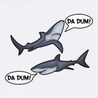 Funny Shark Da Dum Da Dum Golf Towel