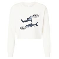 Funny Shark Da Dum Da Dum Cropped Pullover Crew