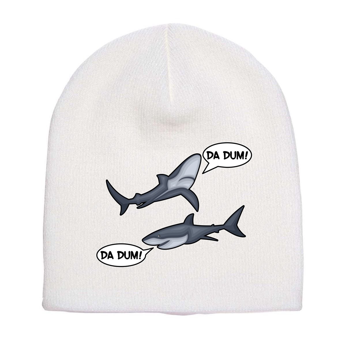 Funny Shark Da Dum Da Dum Short Acrylic Beanie