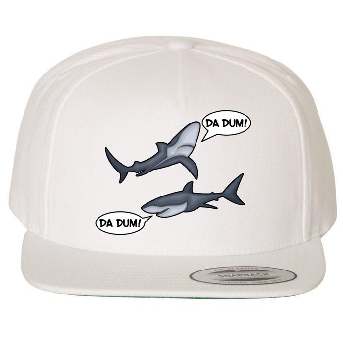 Funny Shark Da Dum Da Dum Wool Snapback Cap