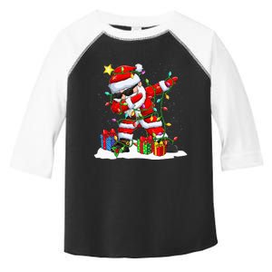 Festive Santa Dabbing Christmas Tree Light Holiday Presents Toddler Fine Jersey T-Shirt