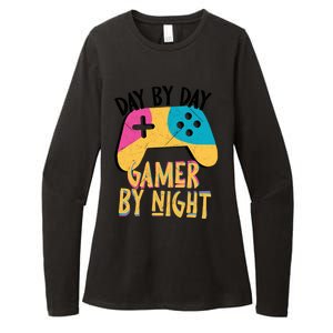 Funny Sarcastic Dad By Day Gamer By Night Video Games Lover Gift Womens CVC Long Sleeve Shirt