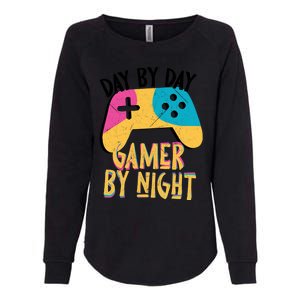 Funny Sarcastic Dad By Day Gamer By Night Video Games Lover Gift Womens California Wash Sweatshirt