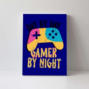 Funny Sarcastic Dad By Day Gamer By Night Video Games Lover Gift Canvas