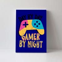 Funny Sarcastic Dad By Day Gamer By Night Video Games Lover Gift Canvas