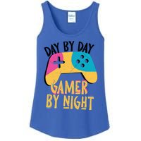 Funny Sarcastic Dad By Day Gamer By Night Video Games Lover Gift Ladies Essential Tank