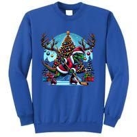 Funny Santa Dinosaur Playing Hockey Gift Sweatshirt