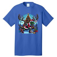 Funny Santa Dinosaur Playing Hockey Gift Tall T-Shirt