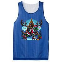 Funny Santa Dinosaur Playing Hockey Gift Mesh Reversible Basketball Jersey Tank