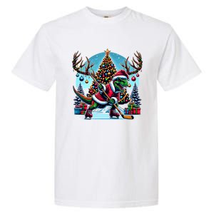 Funny Santa Dinosaur Playing Hockey Gift Garment-Dyed Heavyweight T-Shirt