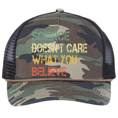 Funny Science DoesnT Care What You Believe Retro Rope Trucker Hat Cap