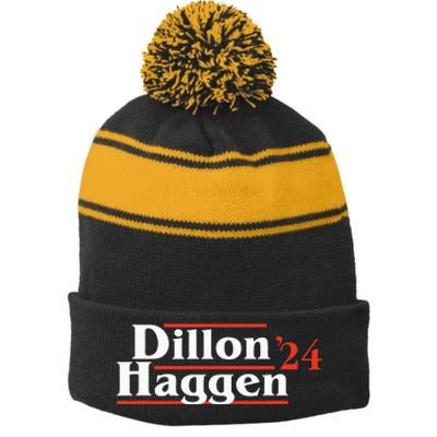 Funny Sheriff Dillon Festus 2024 Campaign Stripe Pom Pom Beanie