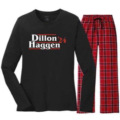 Funny Sheriff Dillon Festus 2024 Campaign Women's Long Sleeve Flannel Pajama Set 