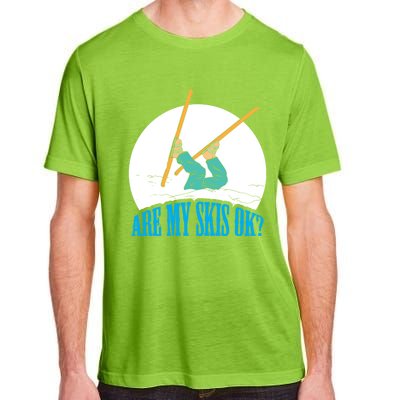 Funny Skiing Design Are My Skis Ok ? For Winter Sports Gift Adult ChromaSoft Performance T-Shirt