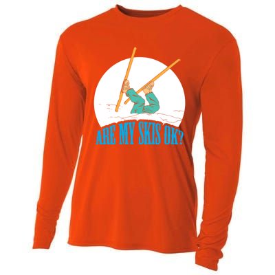 Funny Skiing Design Are My Skis Ok ? For Winter Sports Gift Cooling Performance Long Sleeve Crew