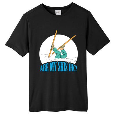 Funny Skiing Design Are My Skis Ok ? For Winter Sports Gift Tall Fusion ChromaSoft Performance T-Shirt