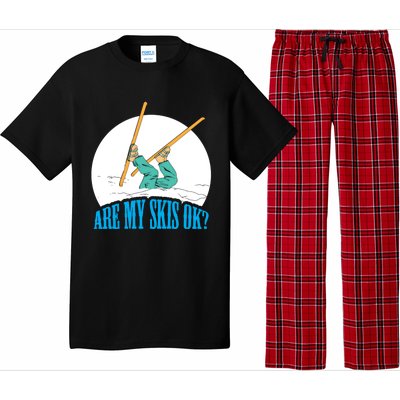 Funny Skiing Design Are My Skis Ok ? For Winter Sports Gift Pajama Set