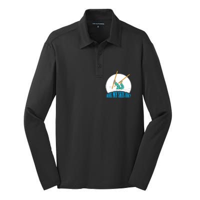 Funny Skiing Design Are My Skis Ok ? For Winter Sports Gift Silk Touch Performance Long Sleeve Polo