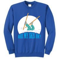 Funny Skiing Design Are My Skis Ok ? For Winter Sports Gift Sweatshirt