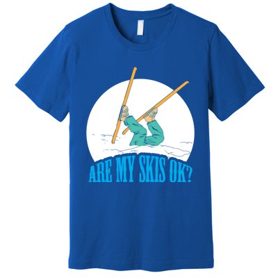 Funny Skiing Design Are My Skis Ok ? For Winter Sports Gift Premium T-Shirt