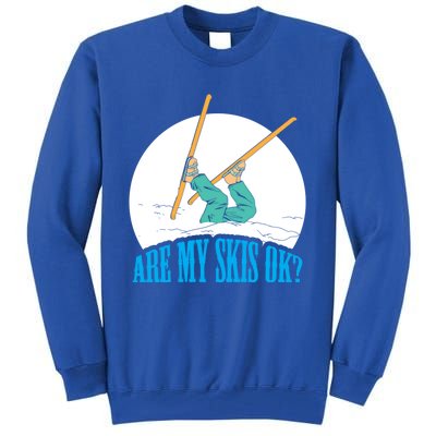 Funny Skiing Design Are My Skis Ok ? For Winter Sports Gift Tall Sweatshirt