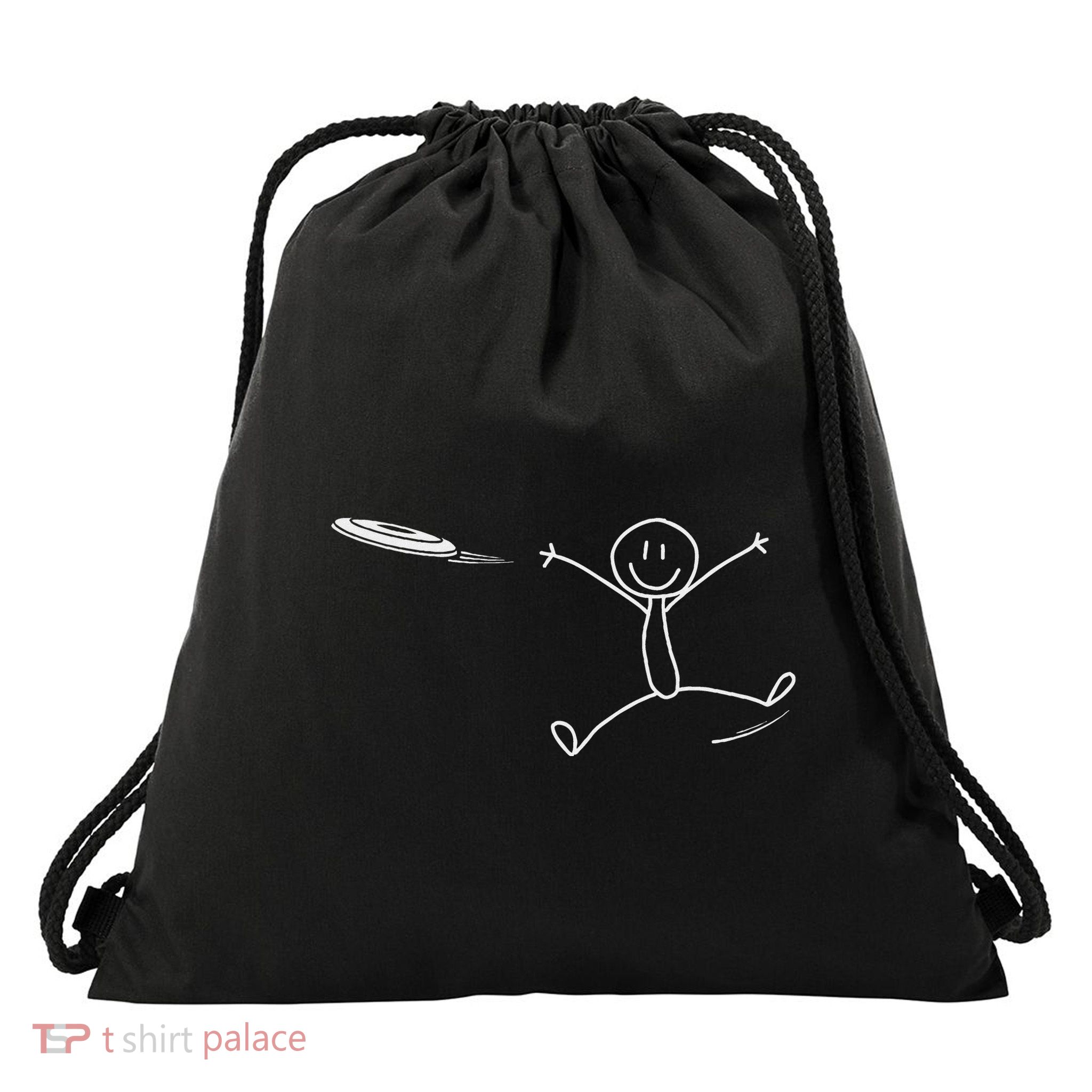Frisbee Stickman Disc Golf Funny Ultimate Frisbee Game Drawstring Bag