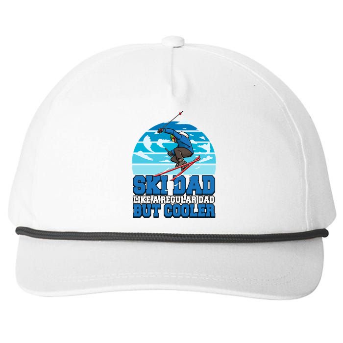 Funny Ski Dad Like Regular Dad But Cooler Gifts For Skier Snapback Five-Panel Rope Hat