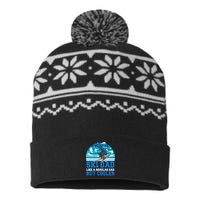 Funny Ski Dad Like Regular Dad But Cooler Gifts For Skier USA-Made Snowflake Beanie