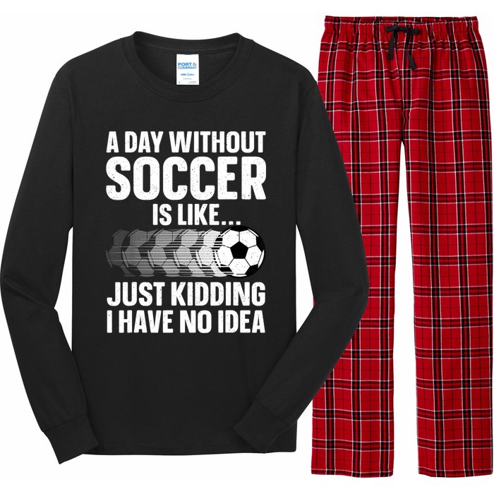 Funny Soccer Design For Women Sport Player Soccer Lover Long Sleeve Pajama Set