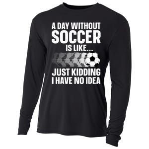 Funny Soccer Design For Women Sport Player Soccer Lover Cooling Performance Long Sleeve Crew