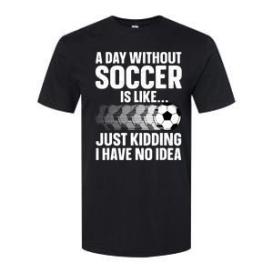 Funny Soccer Design For Women Sport Player Soccer Lover Softstyle CVC T-Shirt