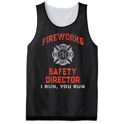 FIREWORKS SAFETY DIRECTOR I Run You Firefighter America Mesh Reversible Basketball Jersey Tank