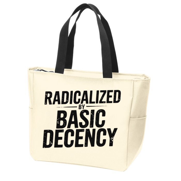 Funny Social Democracy Radicalized By Basic Decency Zip Tote Bag