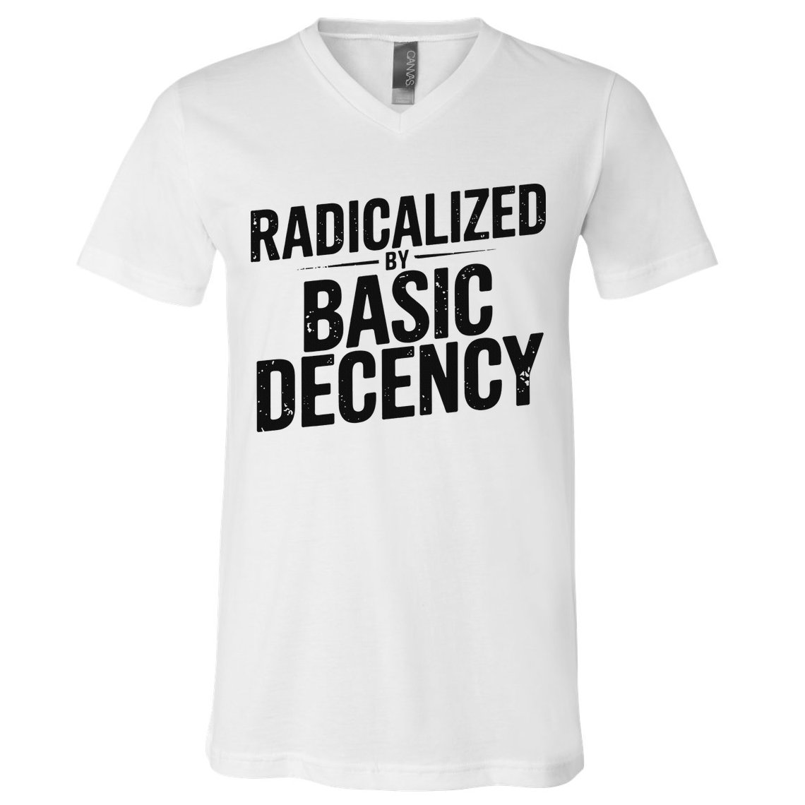 Funny Social Democracy Radicalized By Basic Decency V-Neck T-Shirt