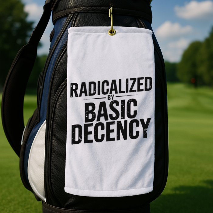 Funny Social Democracy Radicalized By Basic Decency Golf Towel
