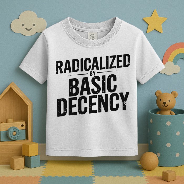 Funny Social Democracy Radicalized By Basic Decency Toddler T-Shirt
