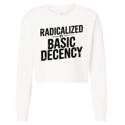 Funny Social Democracy Radicalized By Basic Decency Cropped Pullover Crew