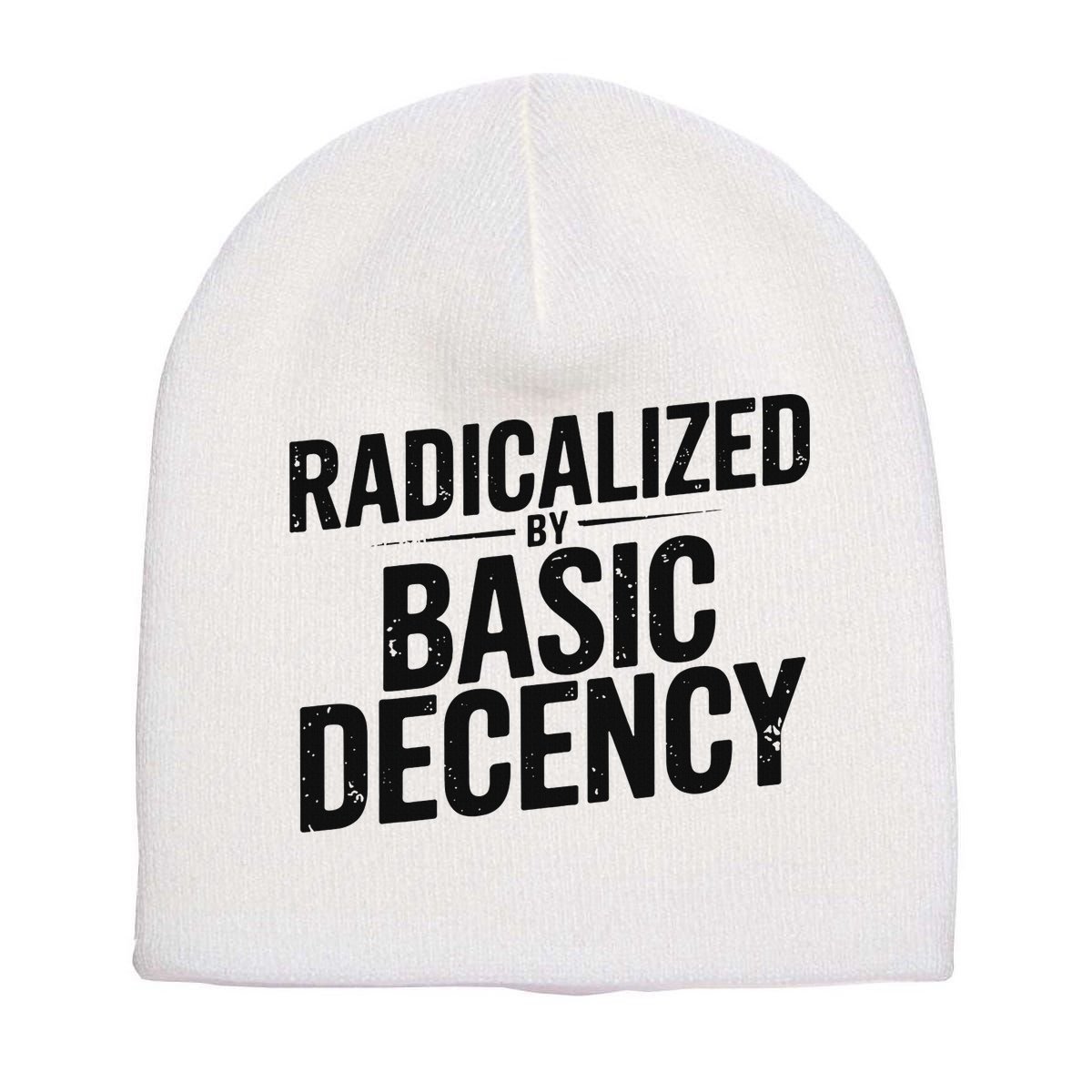 Funny Social Democracy Radicalized By Basic Decency Short Acrylic Beanie