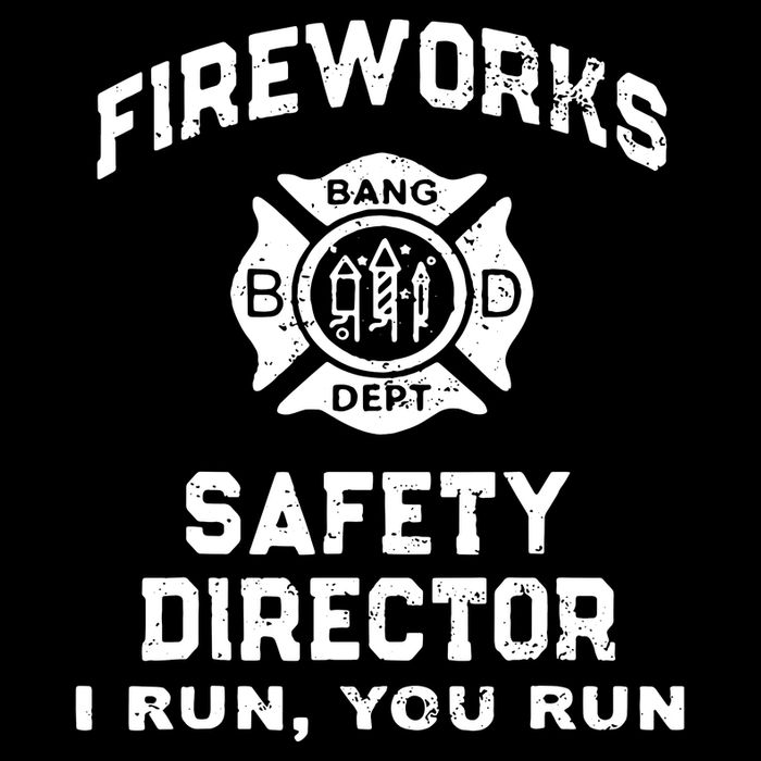 Fireworks Safety Director I Run You Run Flat Bill Trucker Hat