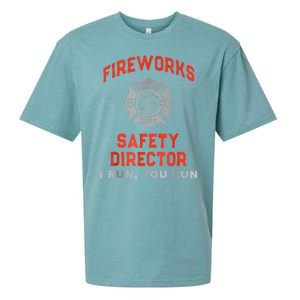 Fireworks Safety Director I Run You Run Funny 4th Of July Sueded Cloud Jersey T-Shirt