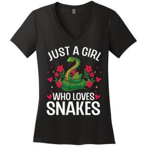 Funny Snake Design For Girl Women Snake Lover Women's V-Neck T-Shirt