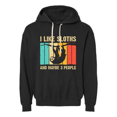 Funny Sloth Design For Sloth Lover  Introvert Garment-Dyed Fleece Hoodie