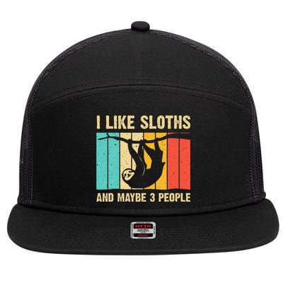 Funny Sloth Design For Sloth Lover  Introvert 7 Panel Mesh Trucker Snapback Hat