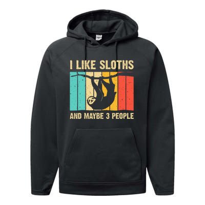 Funny Sloth Design For Sloth Lover  Introvert Performance Fleece Hoodie