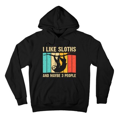 Funny Sloth Design For Sloth Lover  Introvert Hoodie