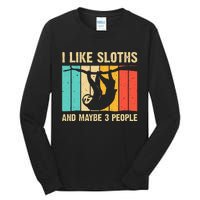 Funny Sloth Design For Sloth Lover  Introvert Tall Long Sleeve T-Shirt