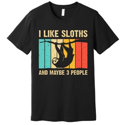 Funny Sloth Design For Sloth Lover  Introvert Premium T-Shirt